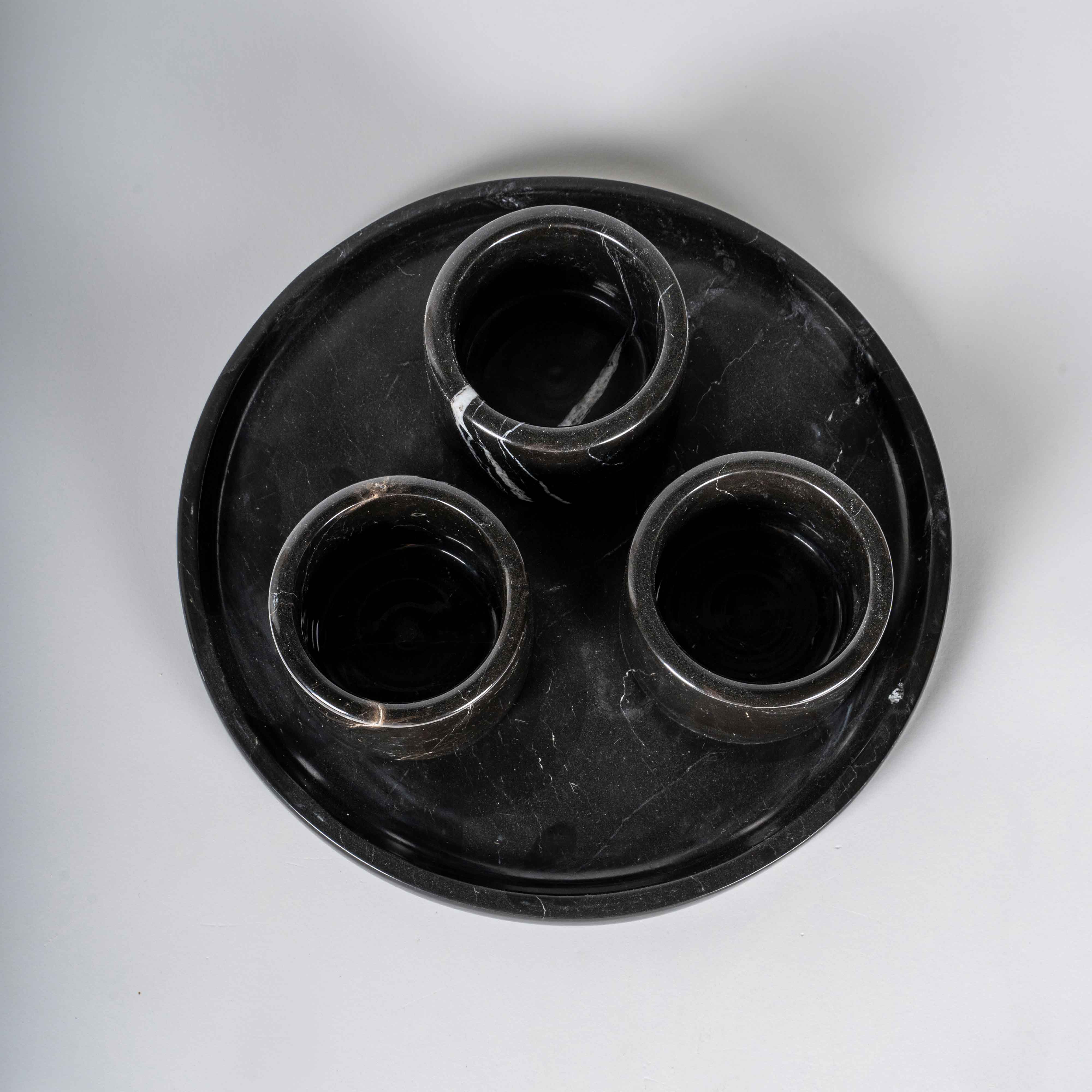 Obsidian Mermer Baharatlık Seti