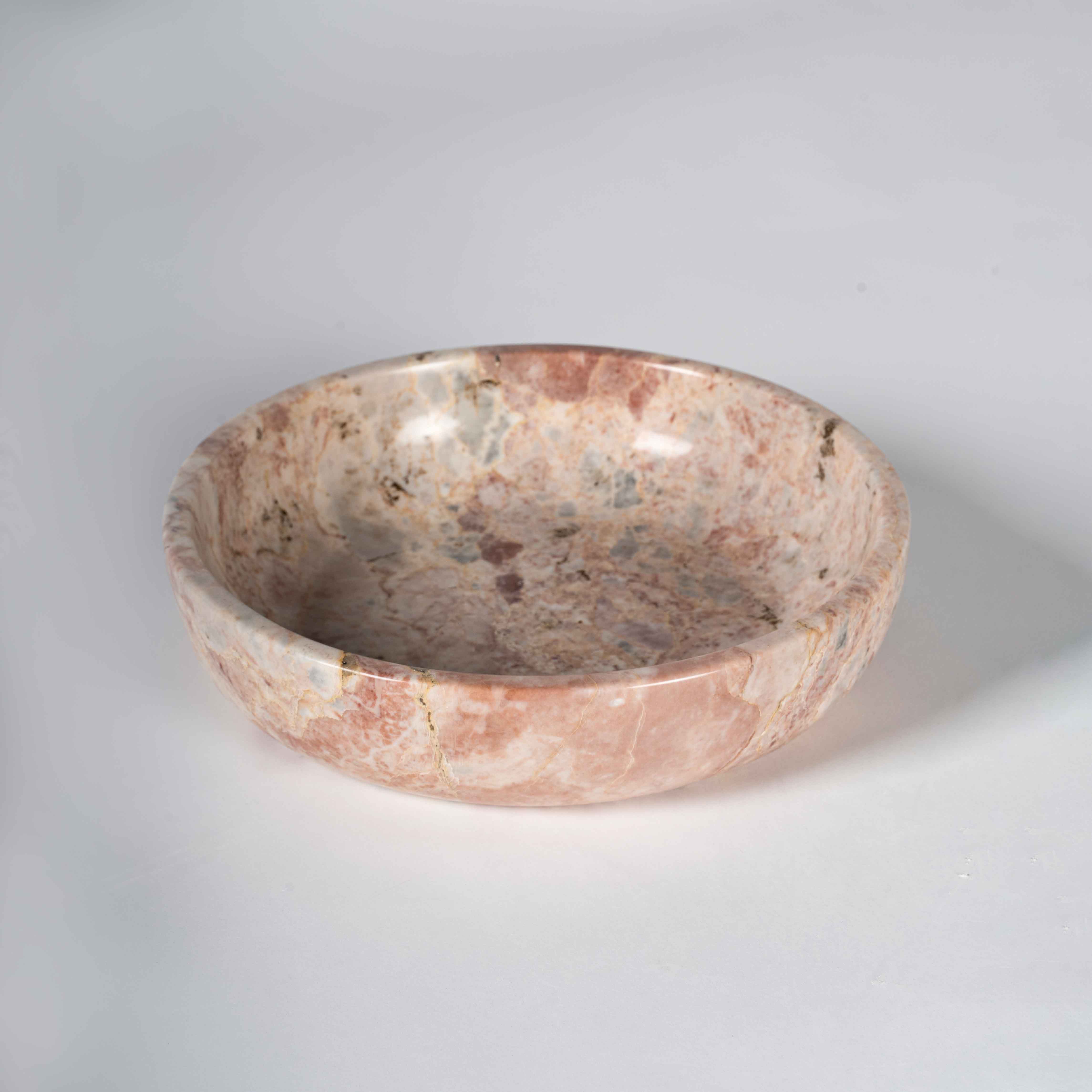 Rosalia Pembe Mermer Sunum Kase