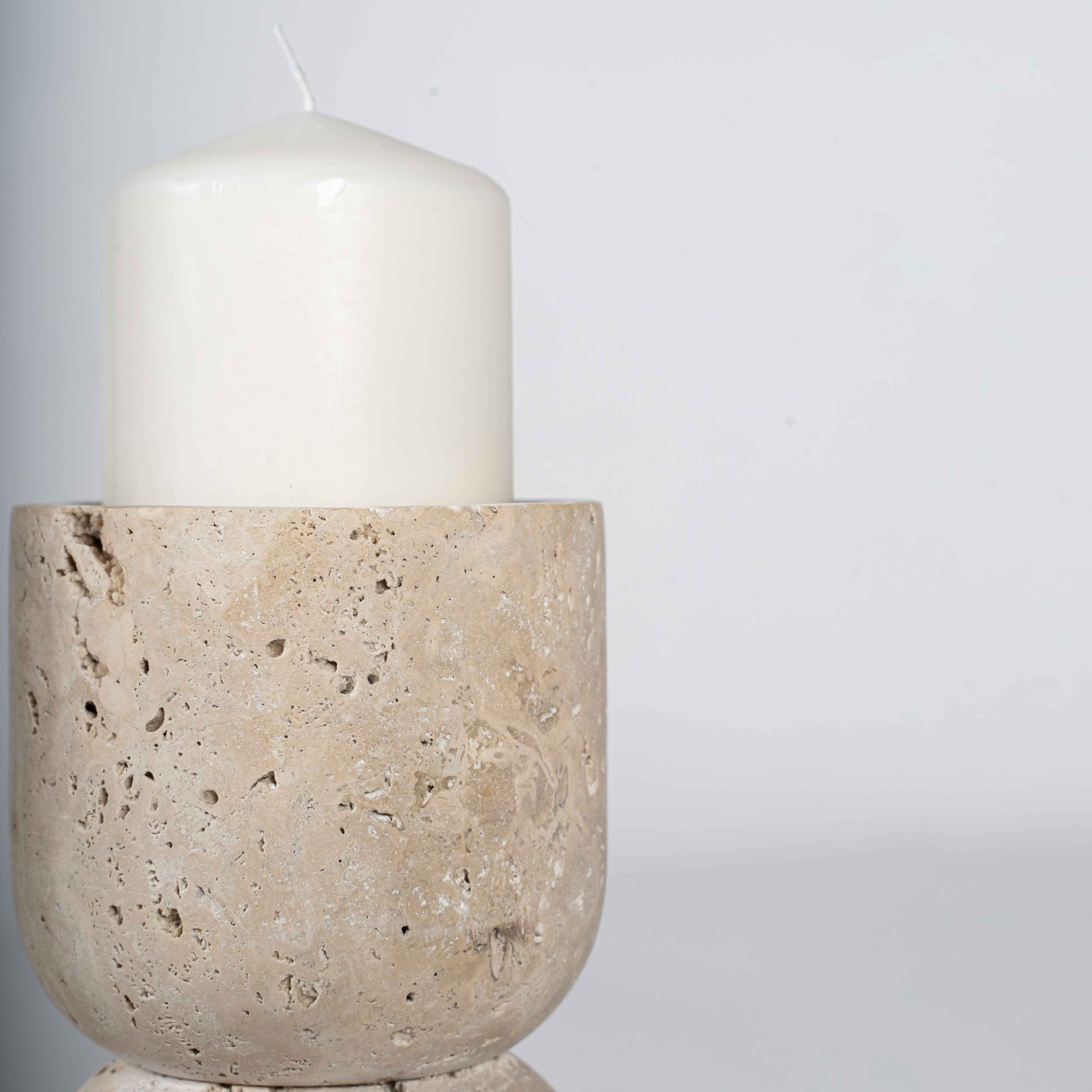 Traverten Silindir Mumluk Seti