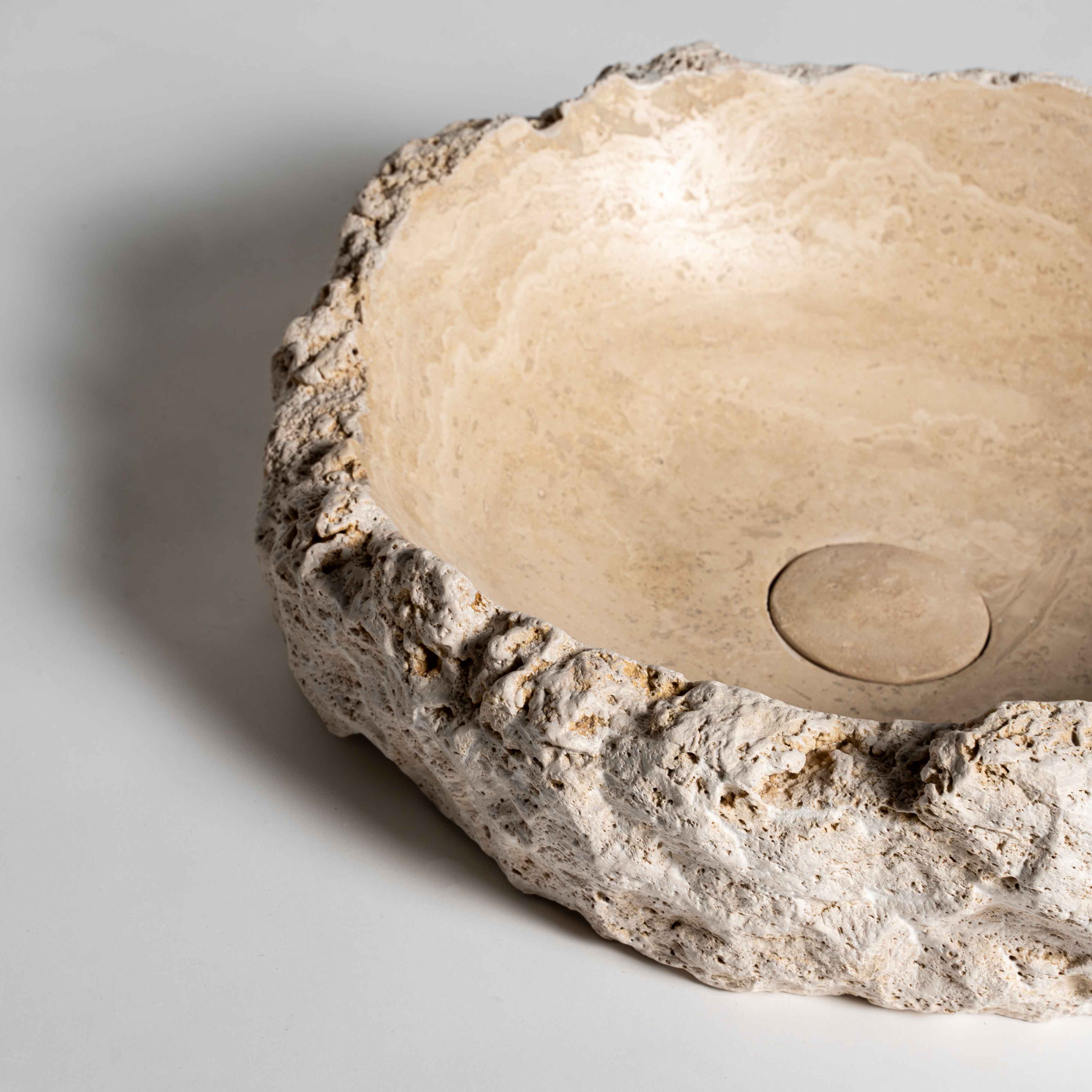 Gaia - El Yapımı Traverten Lavabo | Evye