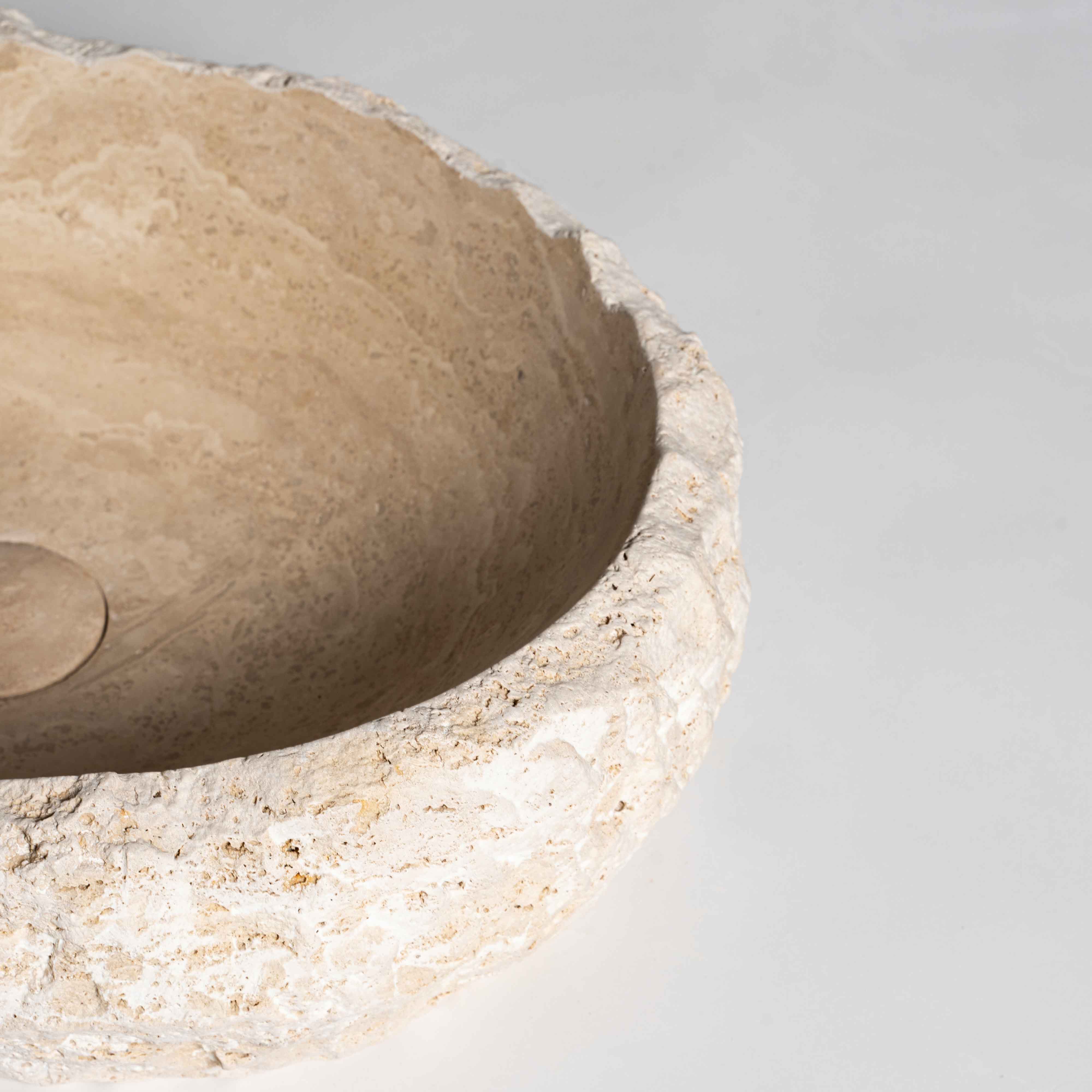 Gaia - El Yapımı Traverten Lavabo | Evye