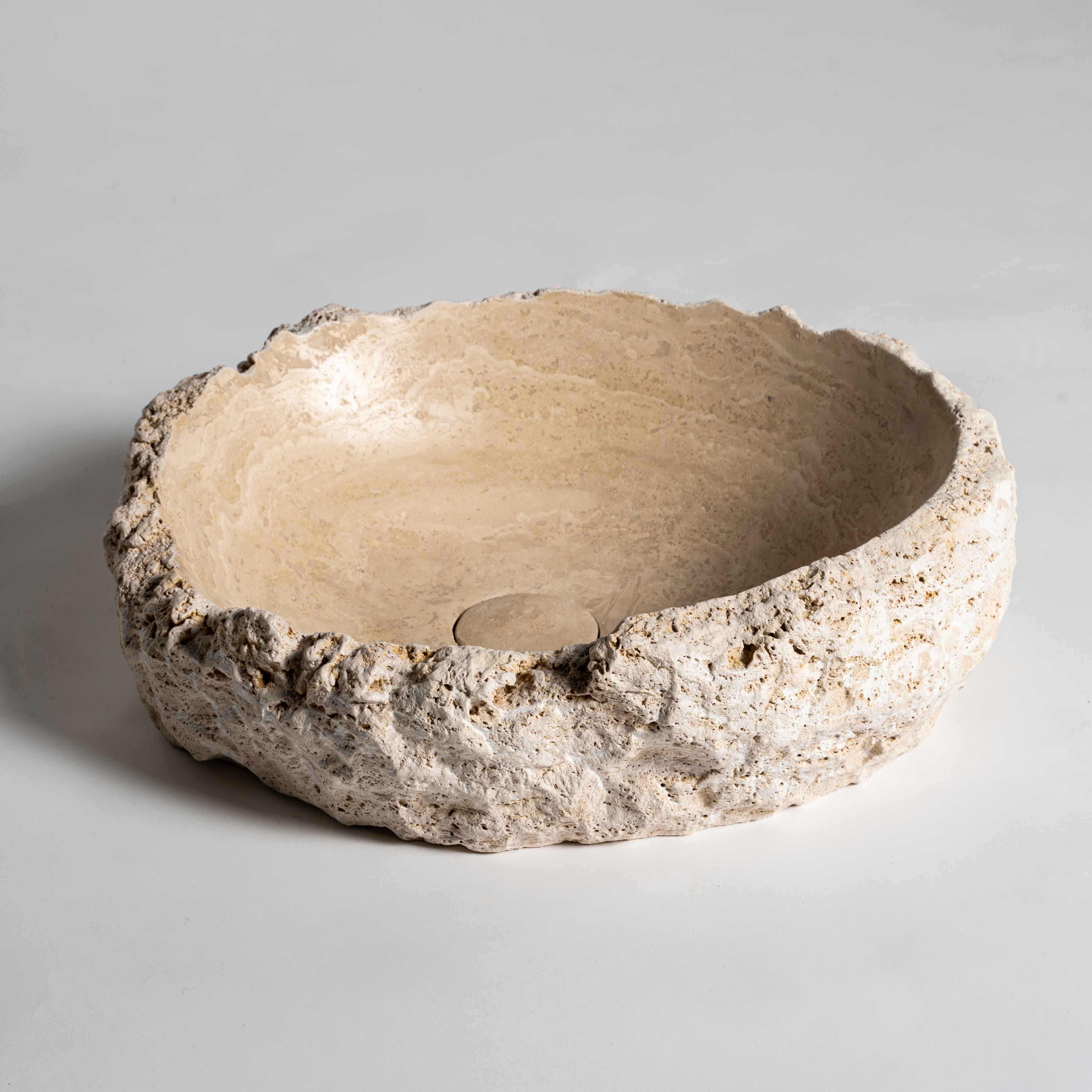 Gaia - El Yapımı Traverten Lavabo | Evye