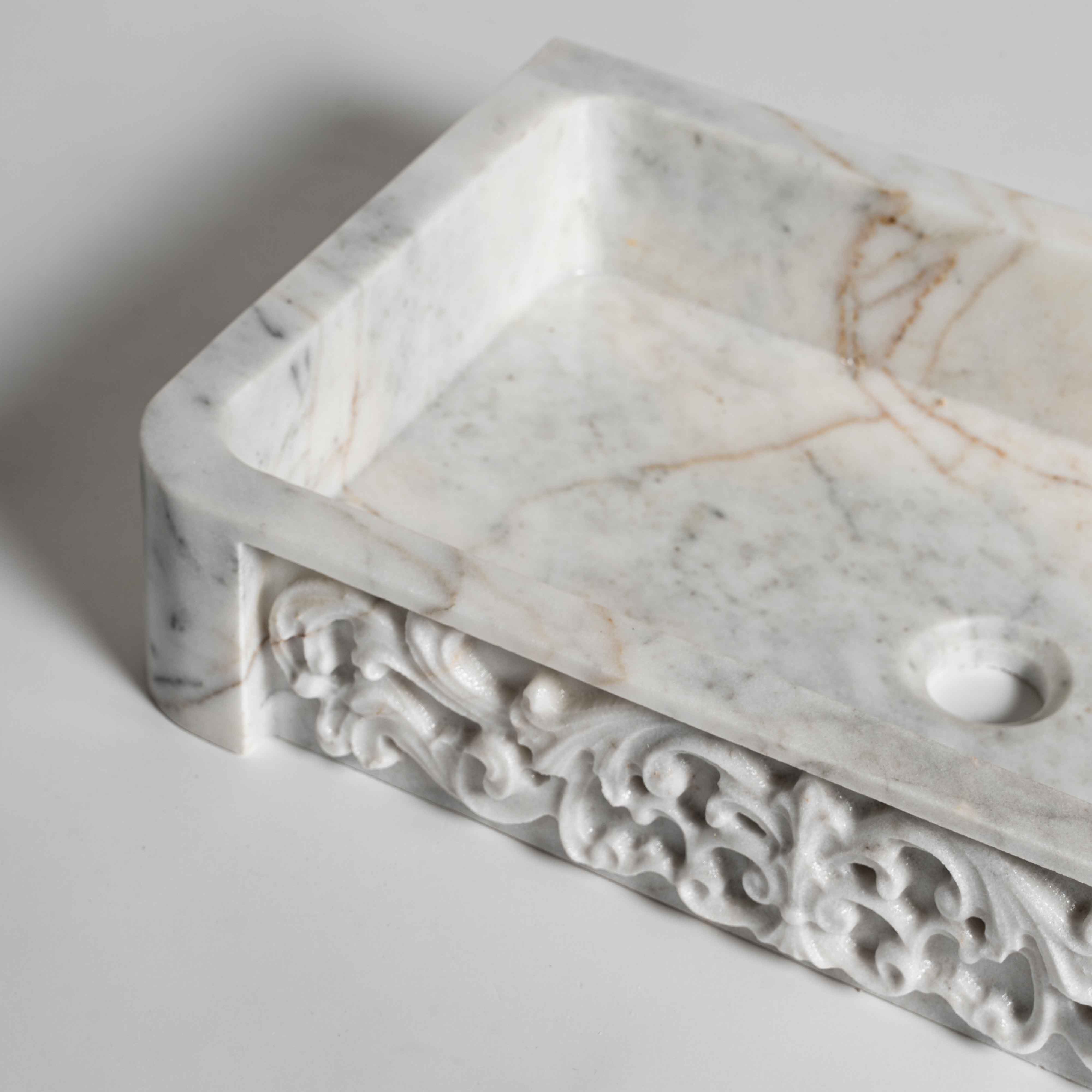 Regal - Oymalı Mermer Lavabo – Evye