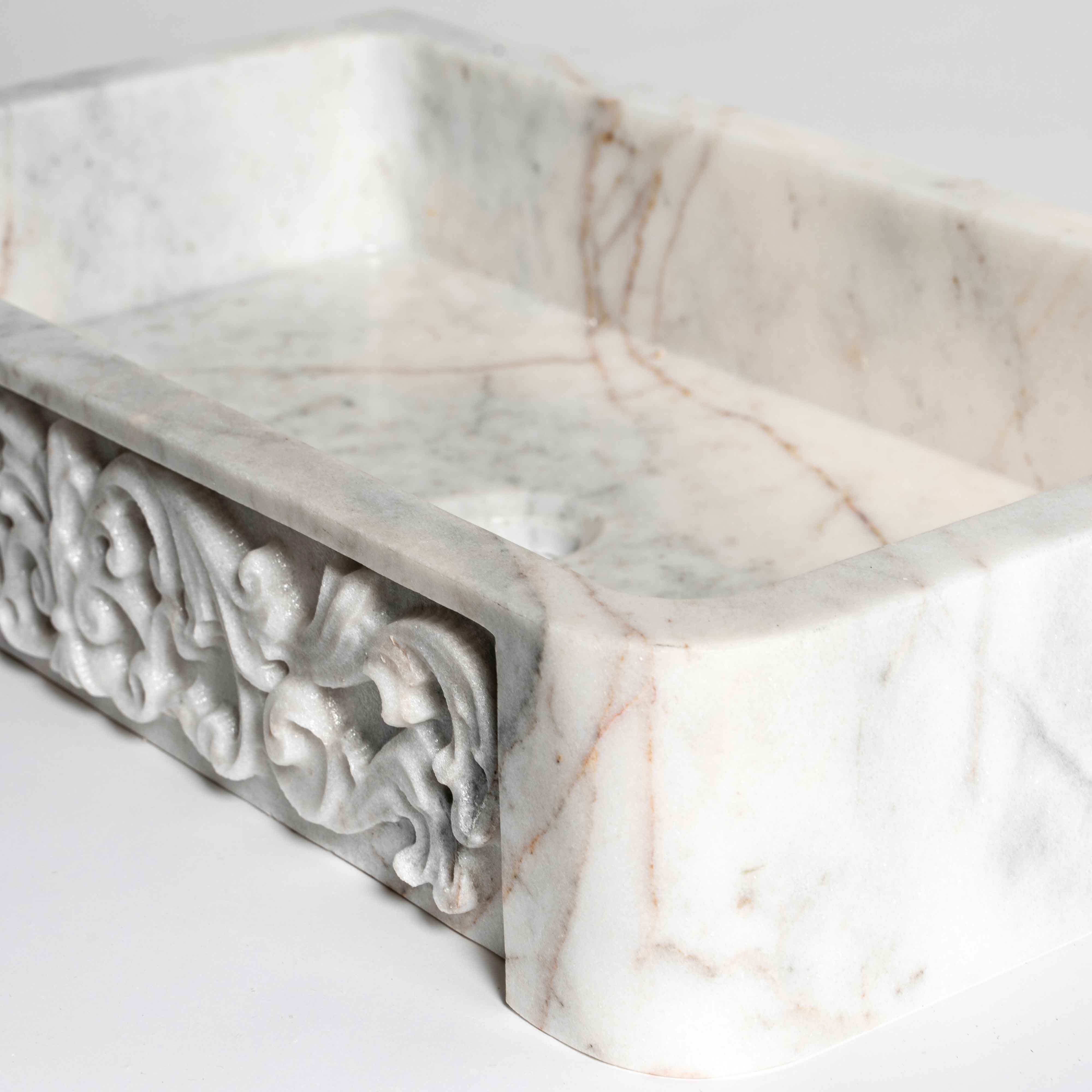 Regal - Oymalı Mermer Lavabo – Evye