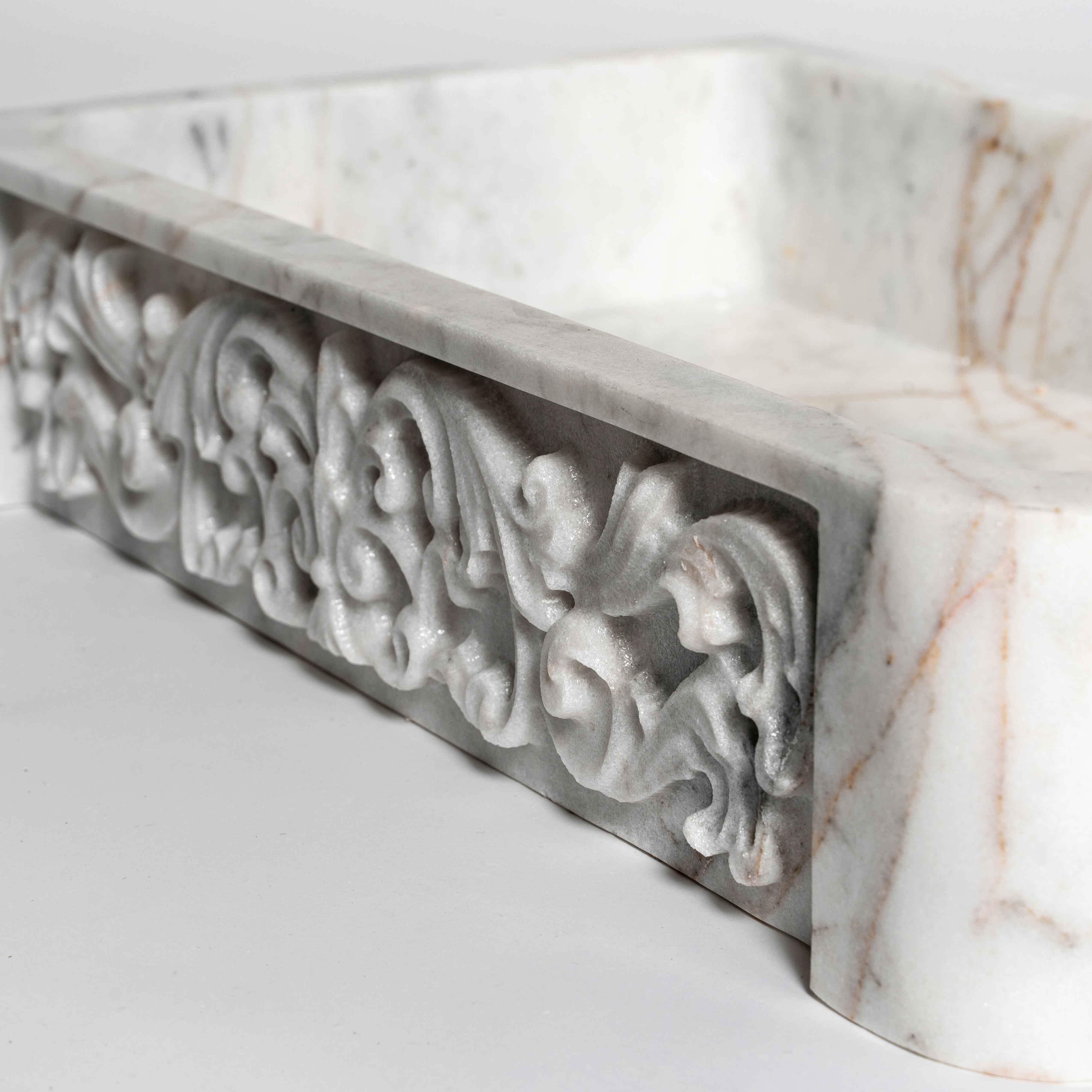 Regal - Oymalı Mermer Lavabo – Evye