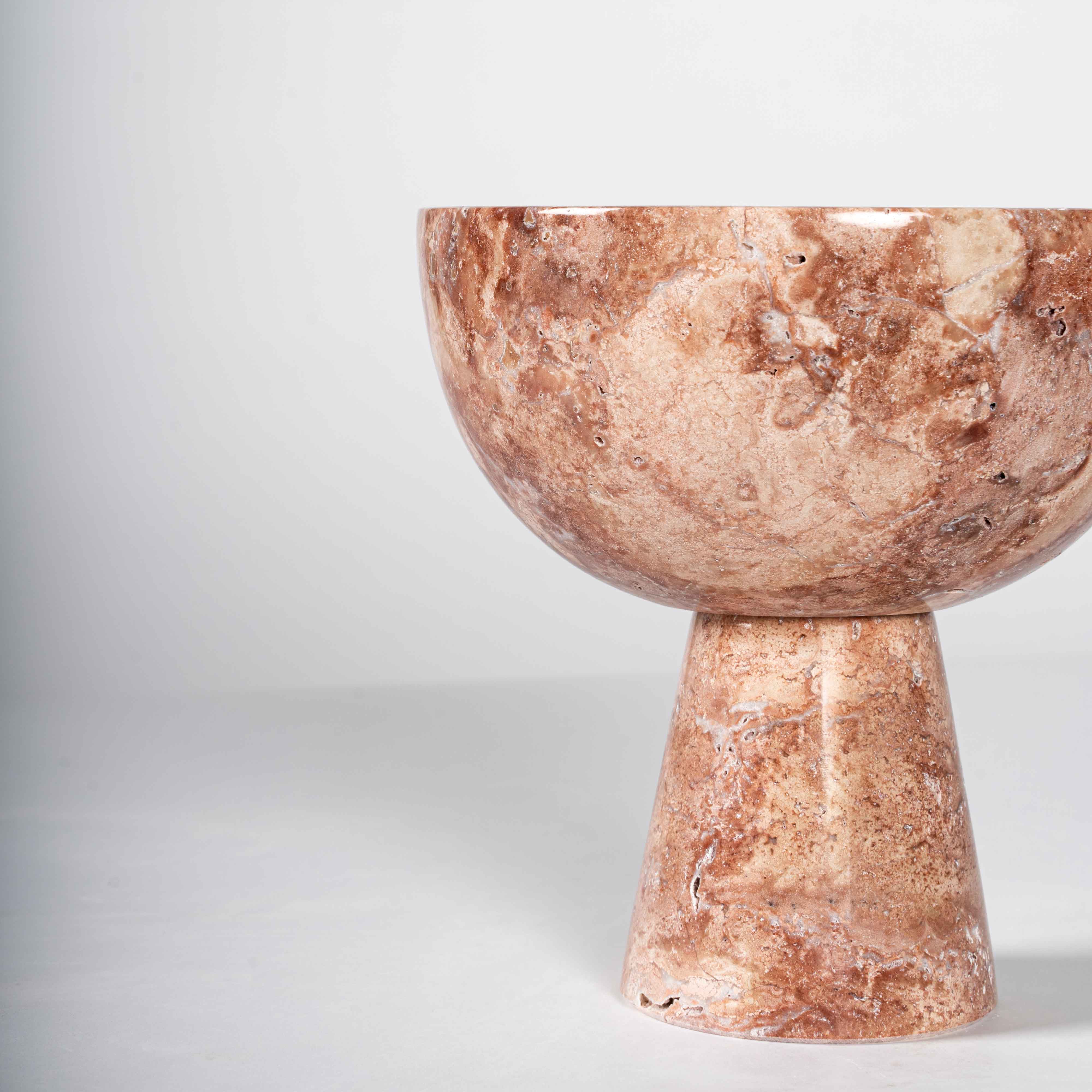 Vento Traverten Ayaklı Sunum Kasesi