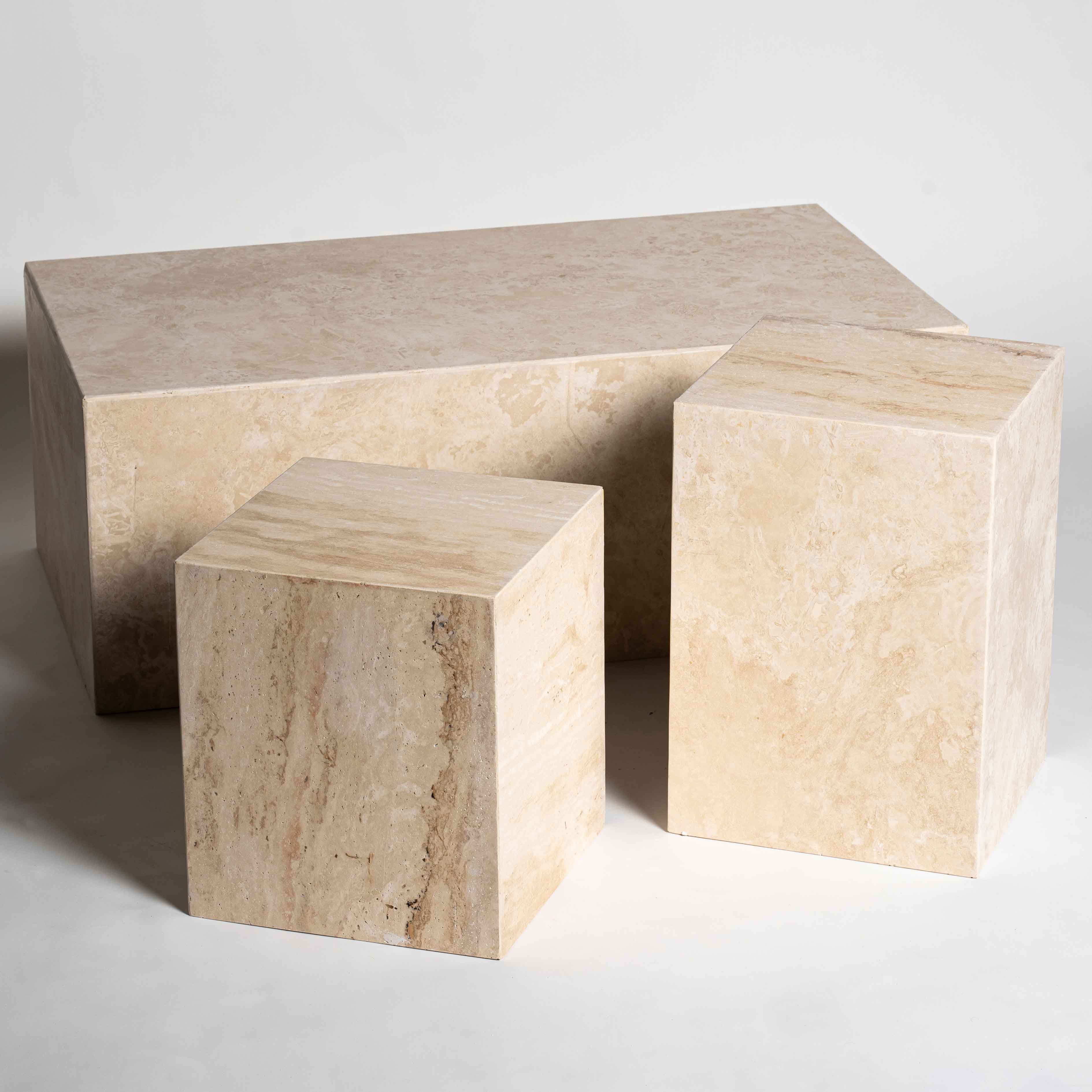 Naro Traverten Küp Sehpa