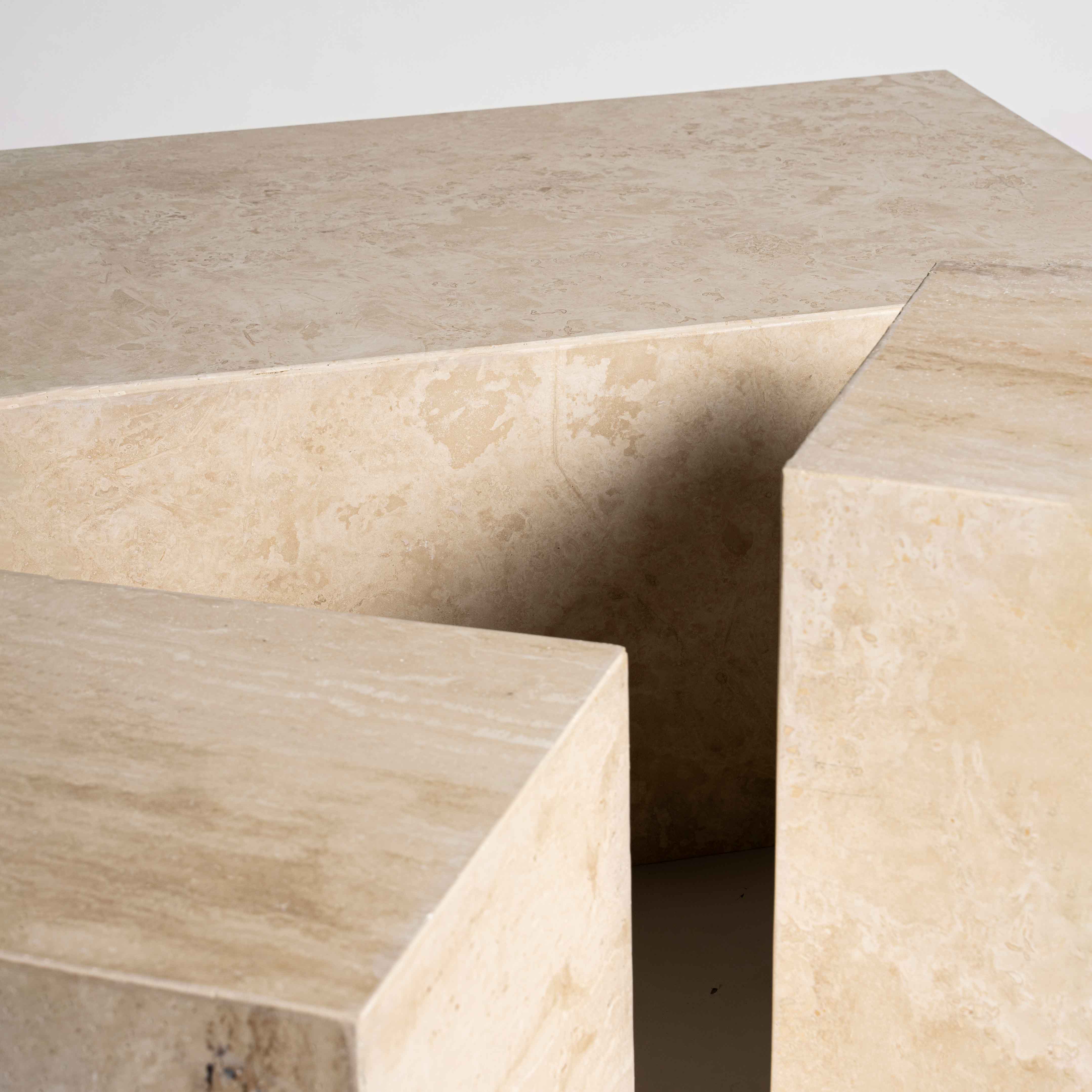 Naro Traverten Küp Sehpa