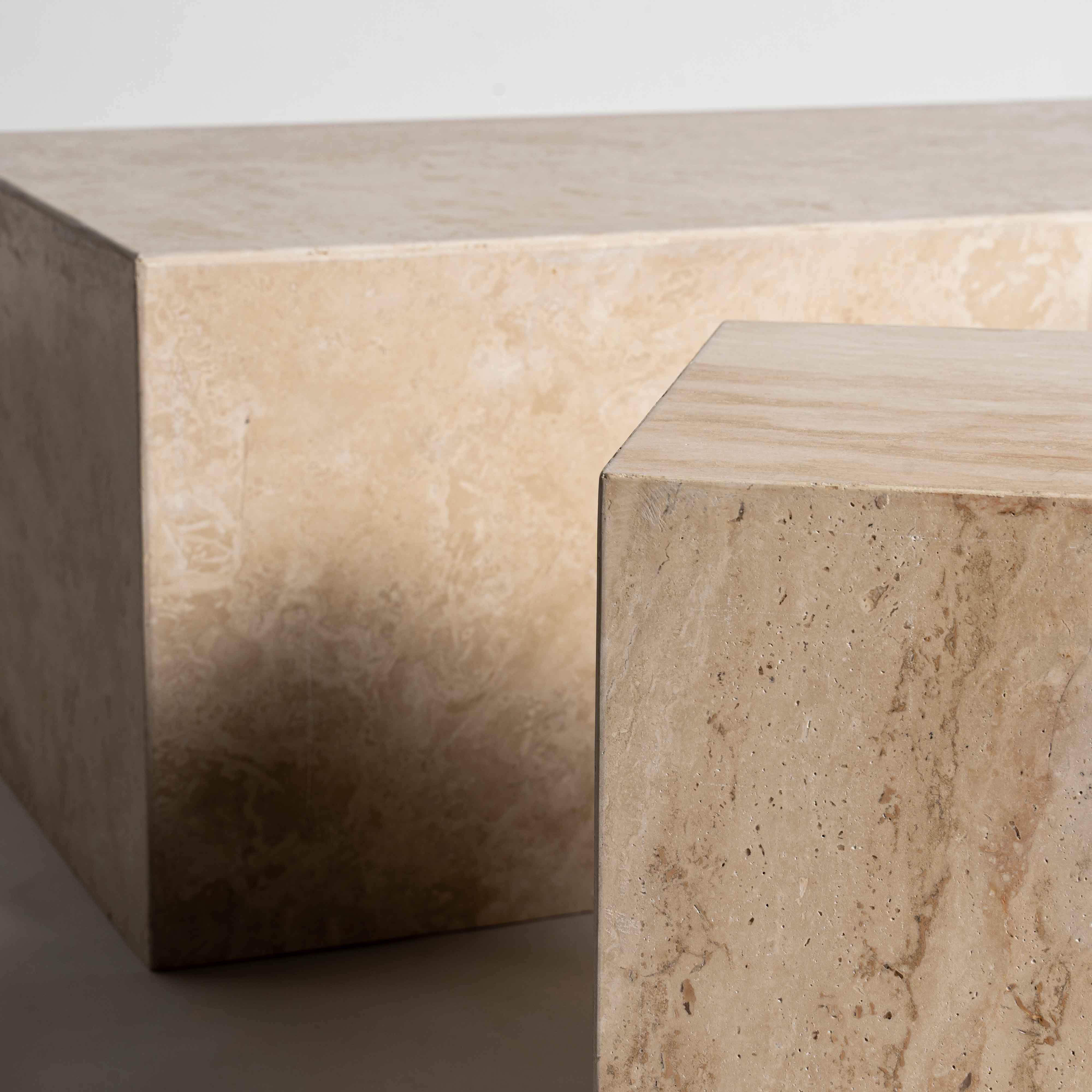 Naro Traverten Küp Sehpa