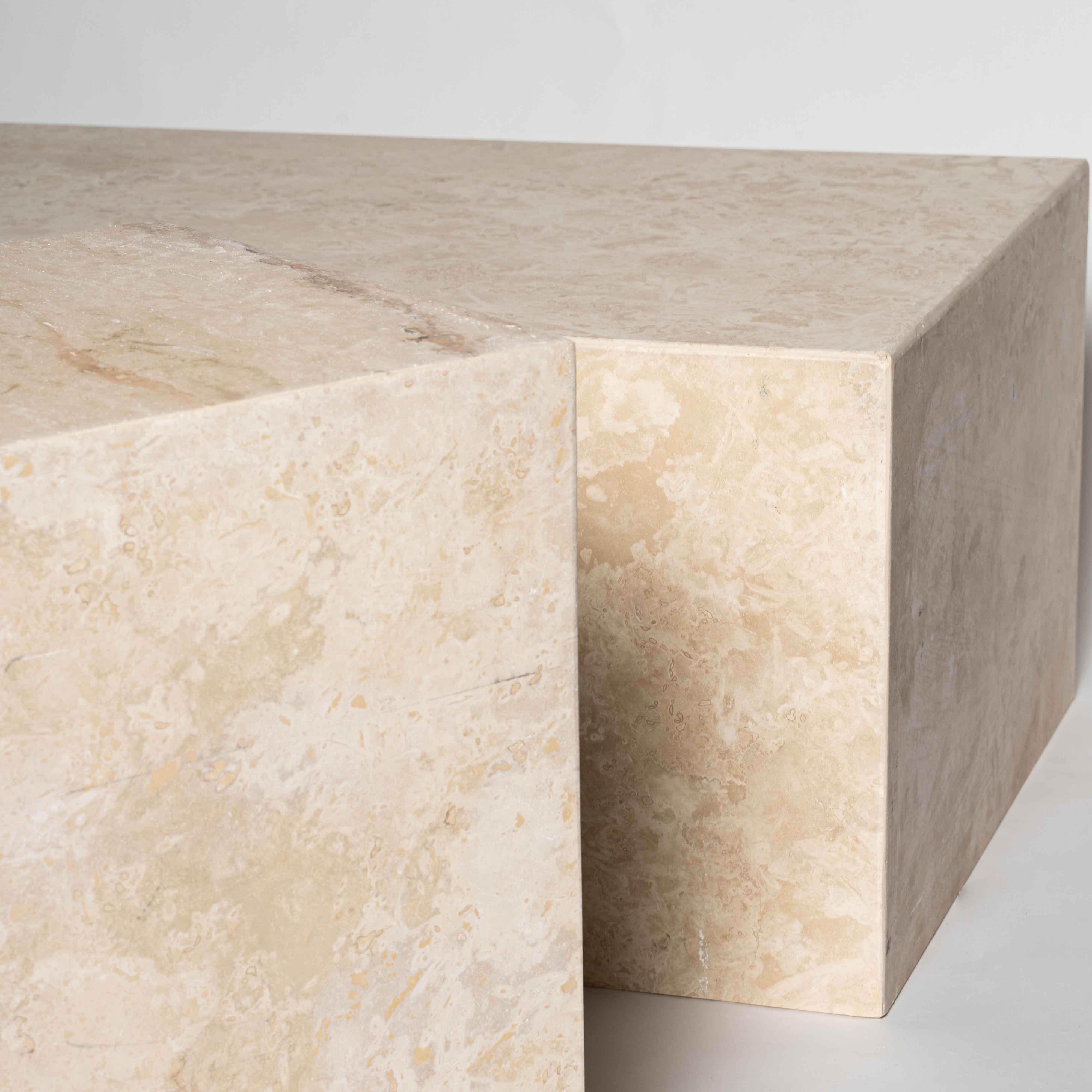 Naro Traverten Küp Sehpa