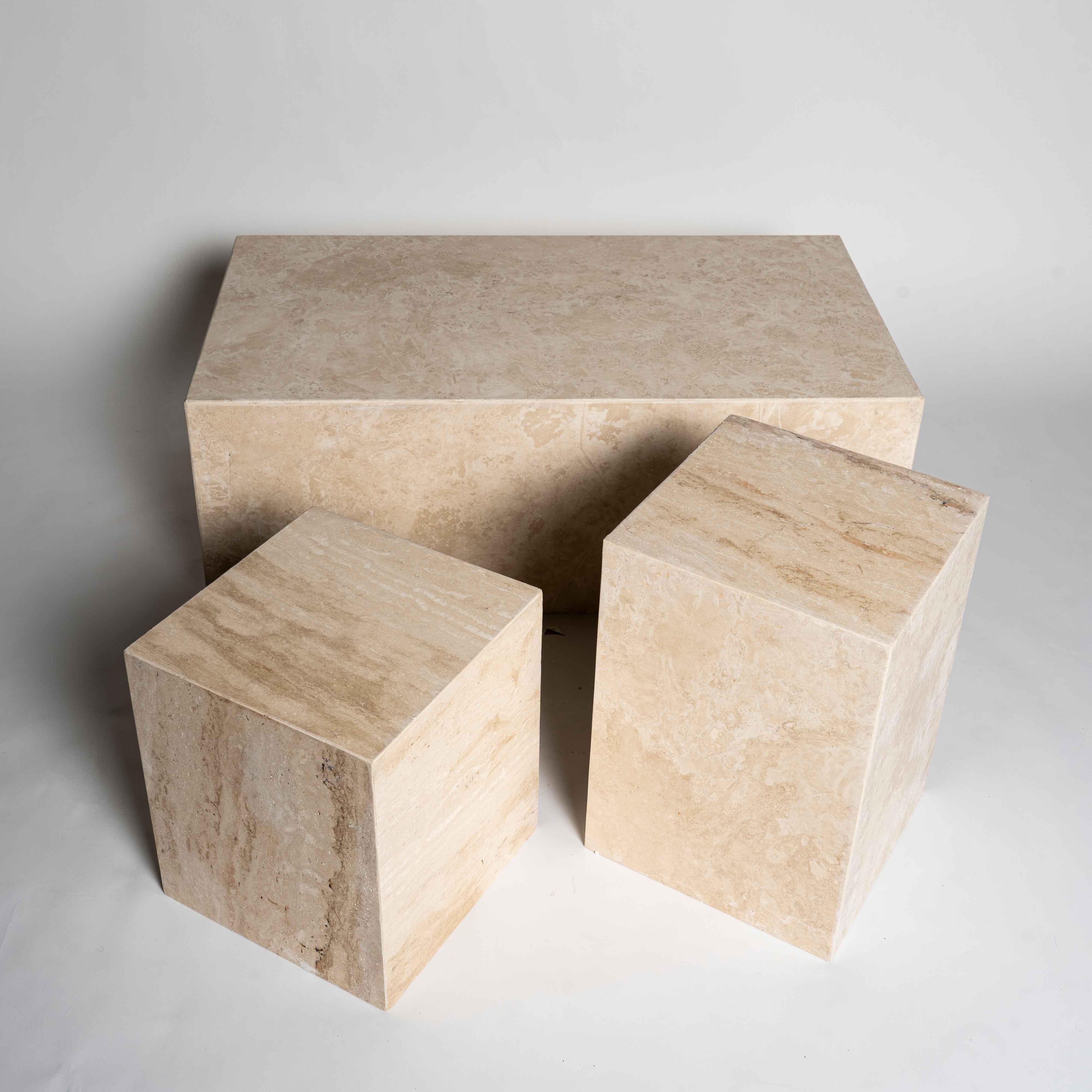 Naro Traverten Küp Sehpa