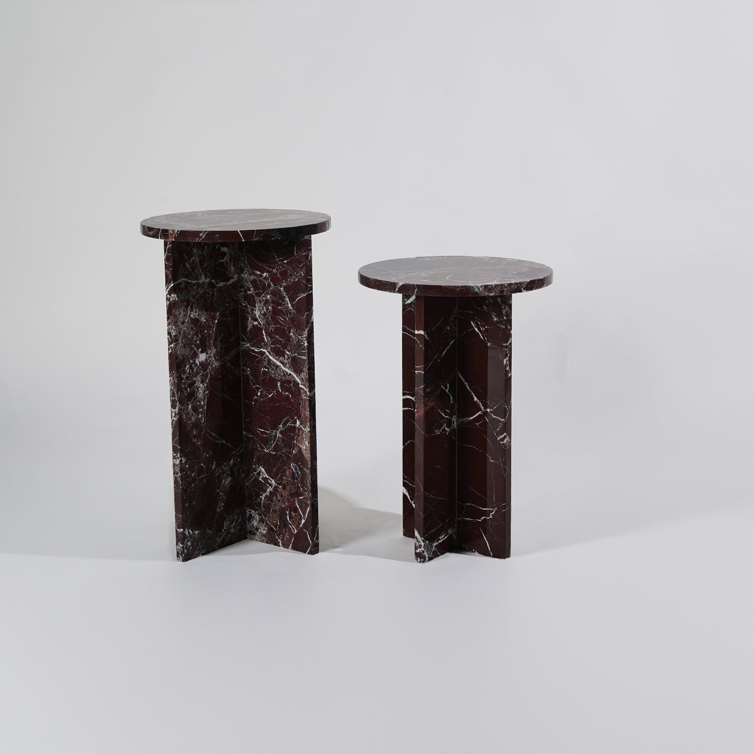 Duo Rosso Levanto Mermer Yan Sehpa Seti